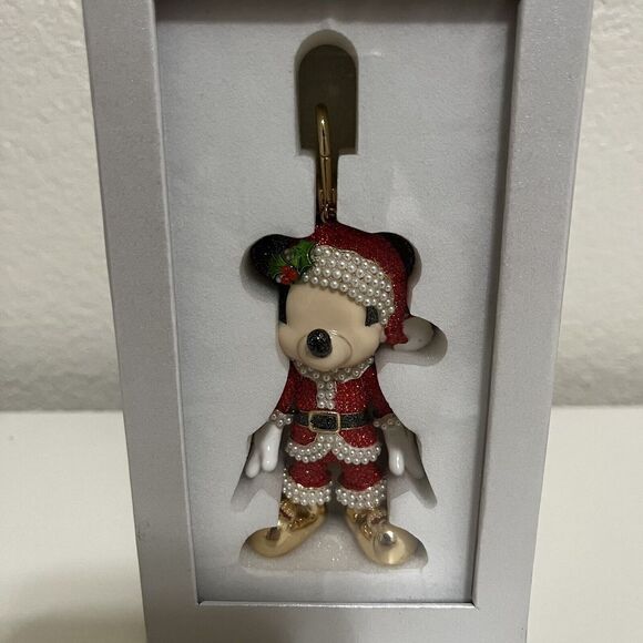 Disney x Baublebar Mickey Mouse Santa Claus Bag Purse Charm Keychain Crystal NEW - Picture 2 of 10